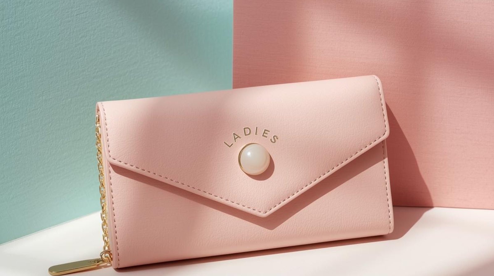 Ladies Leather Pink Wallet